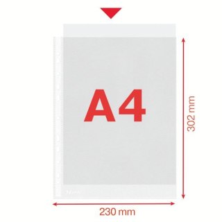 Koszulki na dokumenty groszkowe A4 kolor: przezroczysty typu U 35 mic. Esselte (16690)