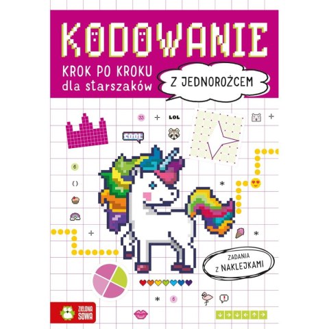 Książeczka edukacyjna kodowanie krok po kroku Dla starszaków.Z jednorożcem. Zielona Sowa