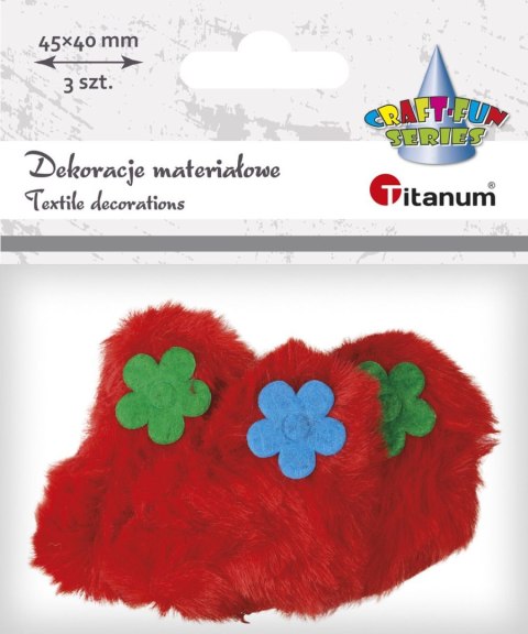 Ozdoba materiałowa Craft-Fun Series serca futerkowe Titanum (MTCR-BY298)