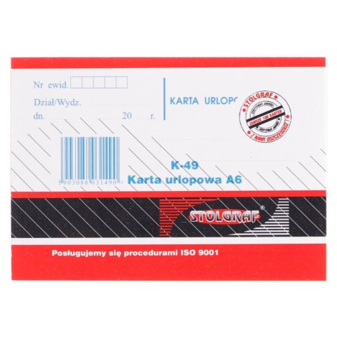 Druk samokopiujący A6 100k. Stolgraf (K49)