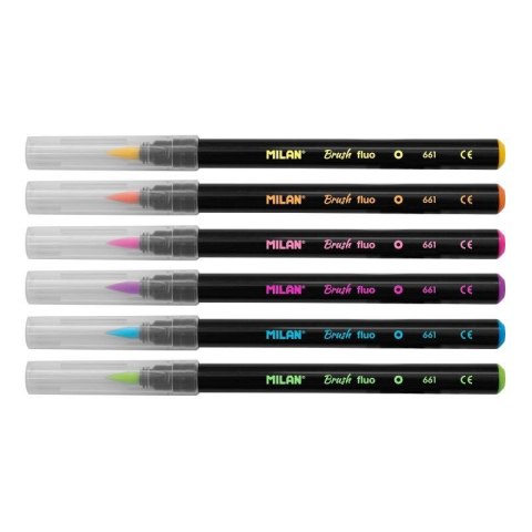 Flamaster Brush Fluo pędzelkowe 6 kol. Milan (0612606FL)