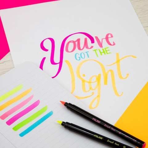 Flamaster Brush Fluo pędzelkowe 6 kol. Milan (0612606FL)