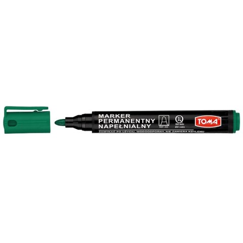 Marker permanentny wkład zielony 1,0-5,0mm okrągła końcówka Toma