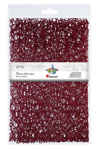 Ozdoba materiałowa Craft-Fun Series siatka koronkowa ciemnoczerwona Titanum (25CR0331-19)
