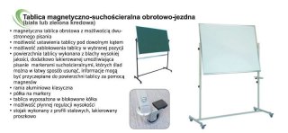 Tablica suchościeralna obrotowo-jezdna [mm:] 1000x1500 Wielkor