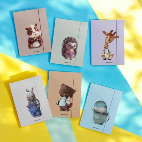 Teczka kartonowa na gumkę wieloryb A4 różne 270g Narcissus