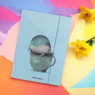 Teczka kartonowa na gumkę wieloryb A4 różne 270g Narcissus