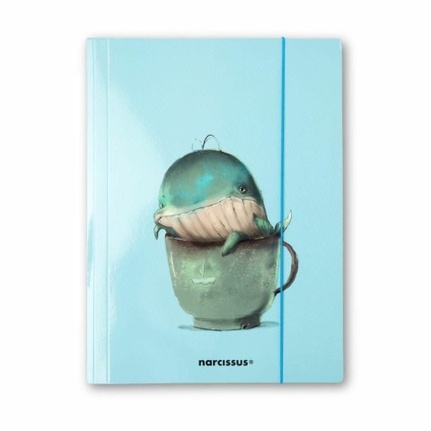 Teczka kartonowa na gumkę wieloryb A4 różne 270g Narcissus