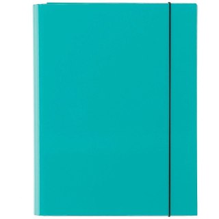 Teczka z szerokim grzbietem na gumkę turkusowa skrzydłowa A4 turkusowy VauPe (310/05)