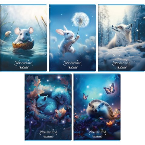 Zeszyt Wonderland A5 32k. 70g linia podwójna kolorowa Herlitz (400196830)