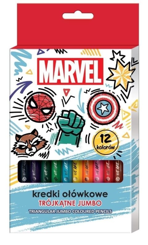 Kredki ołówkowe Avengers trójkątne 12 kol. Beniamin