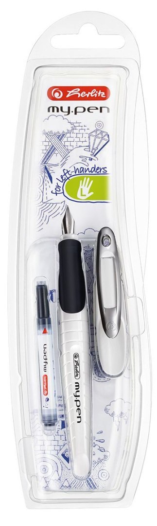 Pióro wieczne My Pen dla leworęcznych biało-czarne 10999795 Herlitz (300002939)