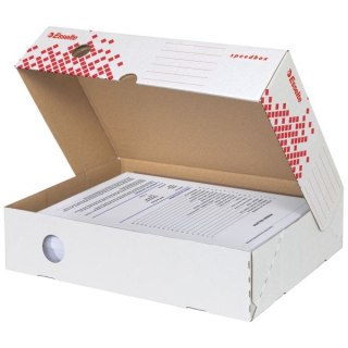 Pudło archiwizacyjne Speedbox A4 biało-czerwony karton [mm:] 350x250x 80 Esselte (623910)