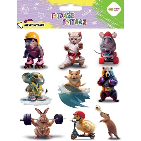 Tatuaż zmywalny Sports animals Happy Color (HA 4261 1520-KA04)