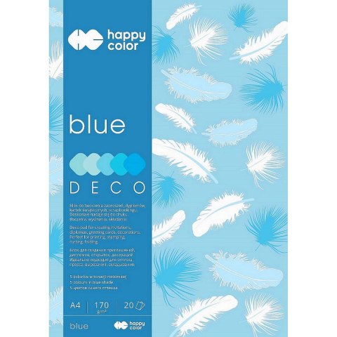 Zeszyt papierów kolorowych Deco Blue A4 170g 20k [mm:] 210x297 Happy Color (3717 2030-032)
