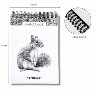 Blok artystyczny szkicownik wiewiórka A6 120g 60k Narcissus