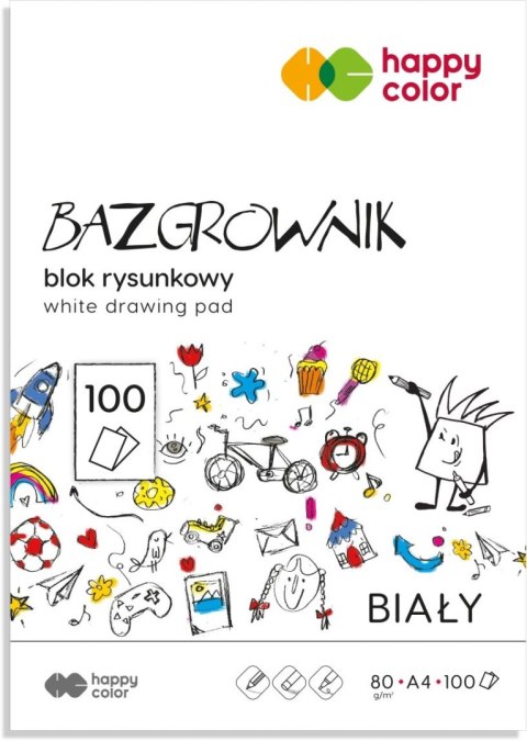 Blok rysunkowy A4 biały 80g 100k Happy Color (HA 3708 2030-0B100)