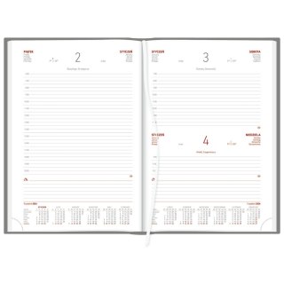 Kalendarz książkowy (terminarz) SREBRNY aluminium DZIENNY B5 (237 B5DB)