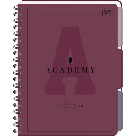 Kołozeszyt (kołonotatnik) ACADEMY A4 100 # PP A4 100k. 90g krata Interdruk (z przekładkami)