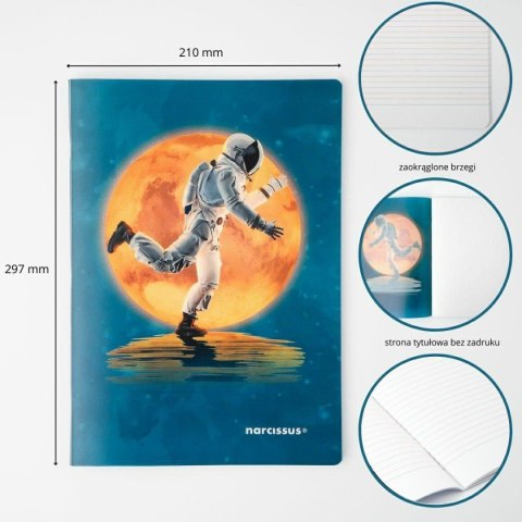 Zeszyt cosmo PP A4 32k. 80g linia kolor Narcissus