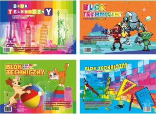 Blok techniczny kolor A4 mix 10k Protos