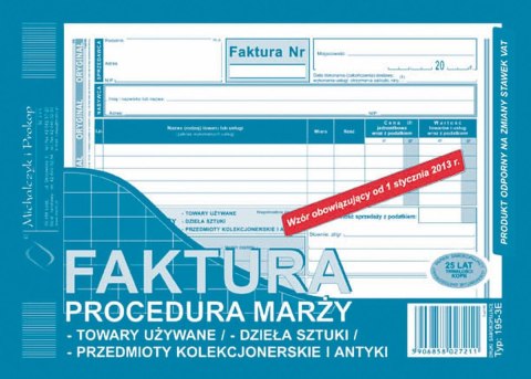 Druk samokopiujący Faktura procedura marży A5 80k. Michalczyk i Prokop (195-3E)