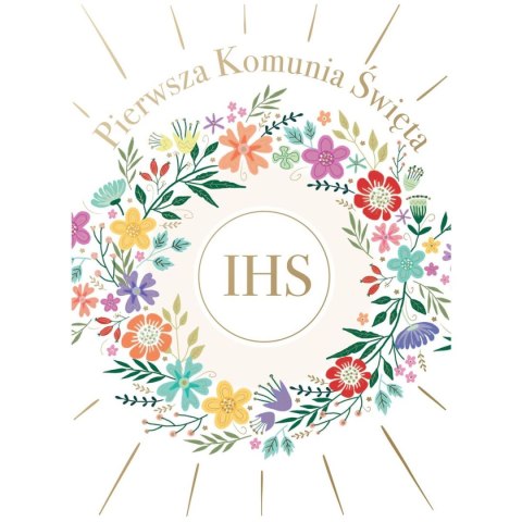 Kartka składana KARNET B6 KOMUNIA ZK KWIATY B6 Henry (5907465661386)