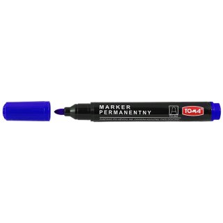 Marker permanentny wkład niebieski okrągła końcówka Toma