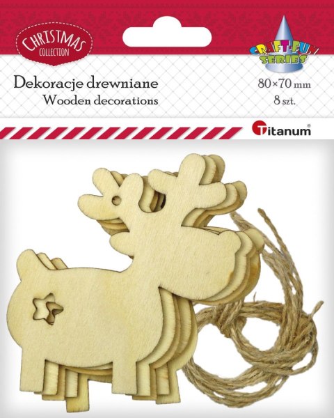 Ozdoba drewniana Craft-Fun Series zawieszki renifery Titanum (5903714533725)