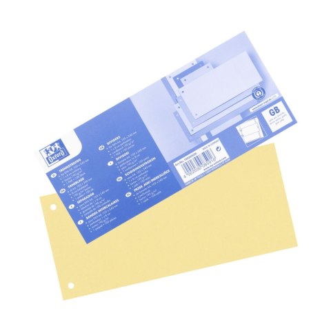 Przekładka czysta 1/3 A4 żółta 180g 100k Oxford (100205026)