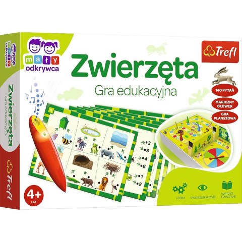 Gra edukacyjna Zwierzęta Mały Odkrywca i Magiczny Ołówek Zwierzęta Magiczny ołówek Trefl (02111)