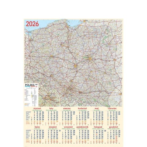 Kalendarz ścienny MAPA plakatowy 670mm x 988mm Telegraph (08)