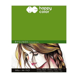 Blok rysunkowy A4 biała 300g 15k Happy Color (HA 3730 2030-A15)
