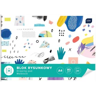 Blok rysunkowy A4 biały 80g 20k [mm:] 210x297 Interdruk (BLR)