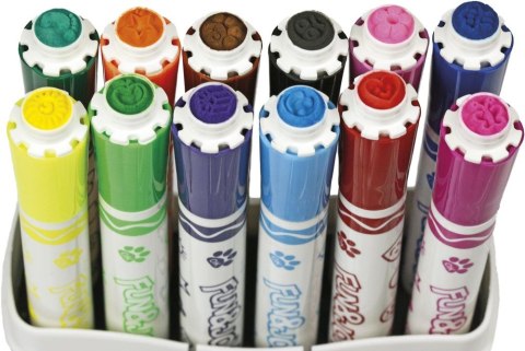 Flamaster okrągłe z pieczątkami 12 kol. Fun&Joy (FJGCP20501-12)