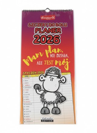 Kalendarz ścienny Sheepworld planer Szczery 450mm x 210mm Kukartka
