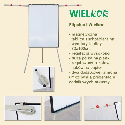 Tablica flipchart z ramionami [mm:] 700x1000 Wielkor