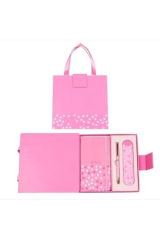 Zestaw piśmienniczy PREMIUM RÓŻOWY DŁUG.+NOTES+ETUI Cresco (851001)