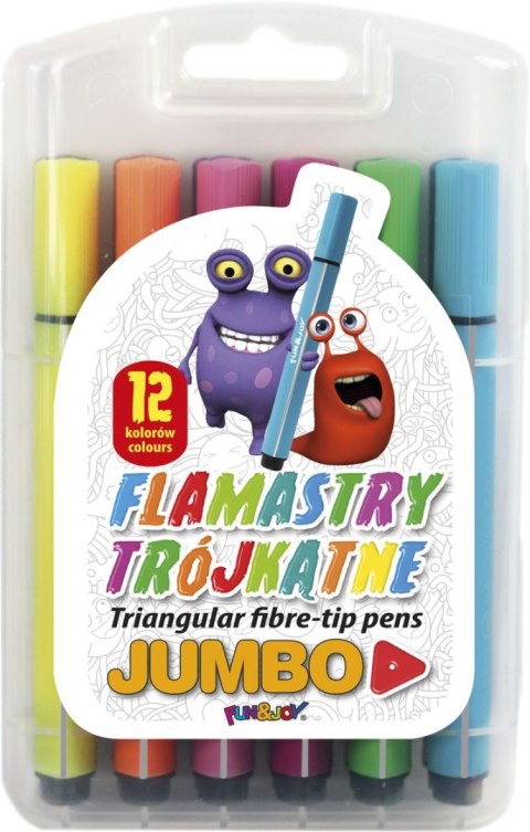 Flamaster Jumbo trójkątny 12 kol. Fun&Joy (FJ-204-12)