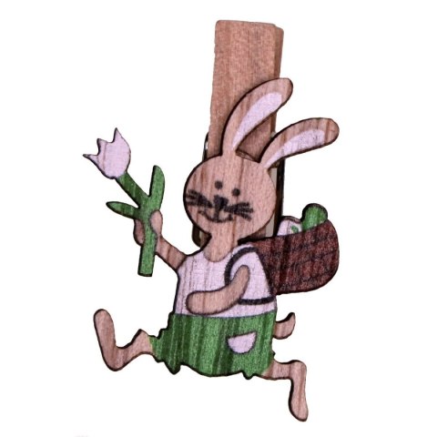 Ozdoba drewniana Craft-Fun Series klamerki króliki z koszykiem Titanum (2324040)