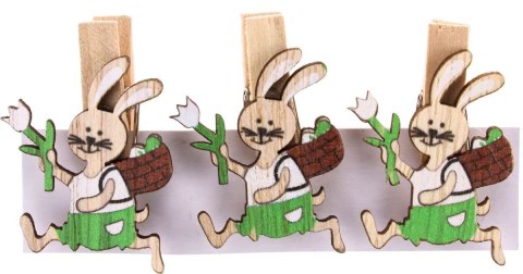 Ozdoba drewniana Craft-Fun Series klamerki króliki z koszykiem Titanum (2324040)