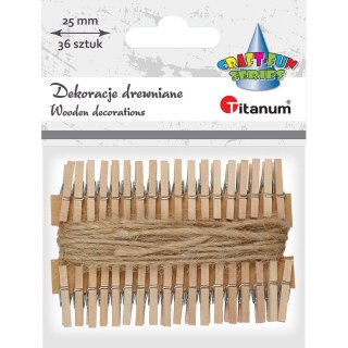 Ozdoba drewniana Craft-Fun Series klamerki ze sznurkiem Titanum (PJ497)