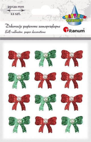 Ozdoba papierowa Craft-Fun Series Kokardki z kryształkiem Titanum (DIY-XM(501))