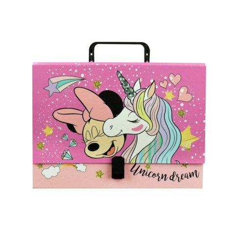Teczka z szerokim grzbietem na klips Minnie Mouse A4 różowa Beniamin (610285)