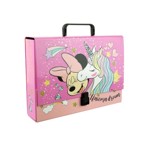 Teczka z szerokim grzbietem na klips Minnie Mouse A4 różowa Beniamin (610285)
