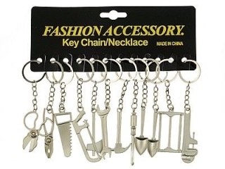 Brelok narzędzia metalowe dł.7cm + zawieszka, karta 12szt Adar (531161)