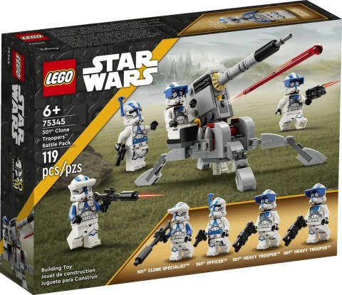 Klocki konstrukcyjne Star Wars Zestaw bitewny - żołnierze-klony z 501. legionu Lego (75345)