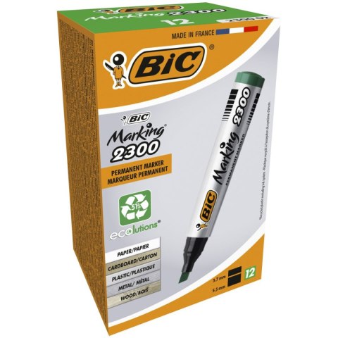 Marker permanentny Marking 2300 wkład zielony 3,7-5,5mm ścięta końcówka Bic (8209233)