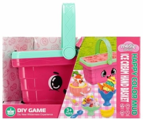 Masa plastyczna dla dzieci w różowym koszyku mix Mega Creative (571080)