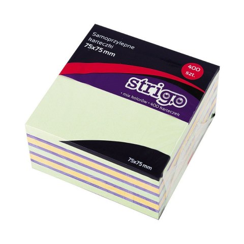 Notes samoprzylepny (karteczki) karteczki pastelowe mix 400k [mm:] 75x75 Strigo (SSN002)